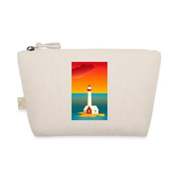 landscape beach coast lighthouse comic cartoon - Organic Pouch - nature - Front