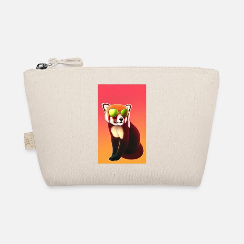 Cool red panda wit sunglasses Red Panda summer sun Organic Pouch