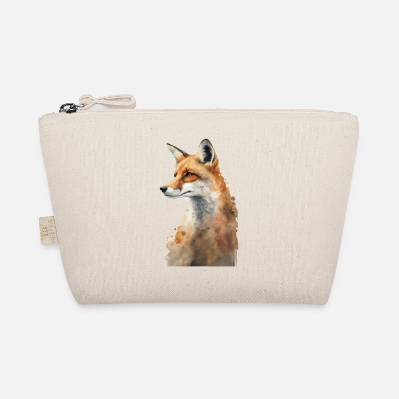 Fuchs Portrait Wasserfarben Bio-Täschchen