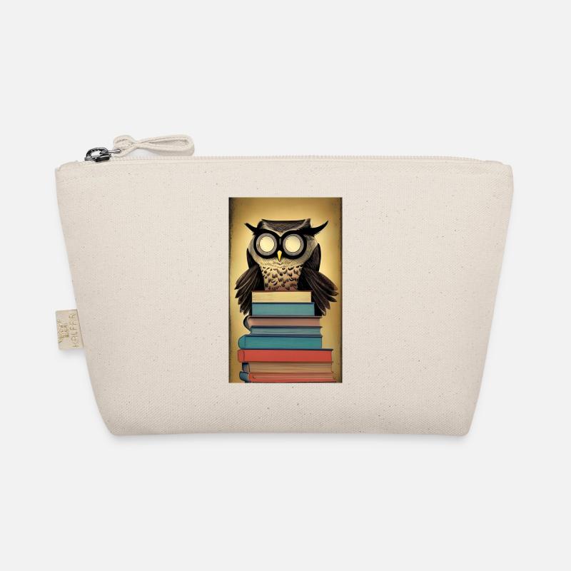 Comic Cartoon Cute Book Owl Owl Book Stack Organic Pouch