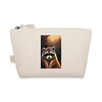 Comic Cartoon of a North American racoon - Organic Pouch - nature - Front