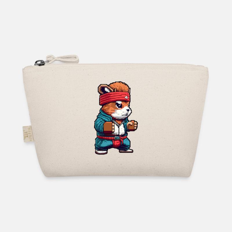 Karate Hamster Fighter Pixel Art Organic Pouch