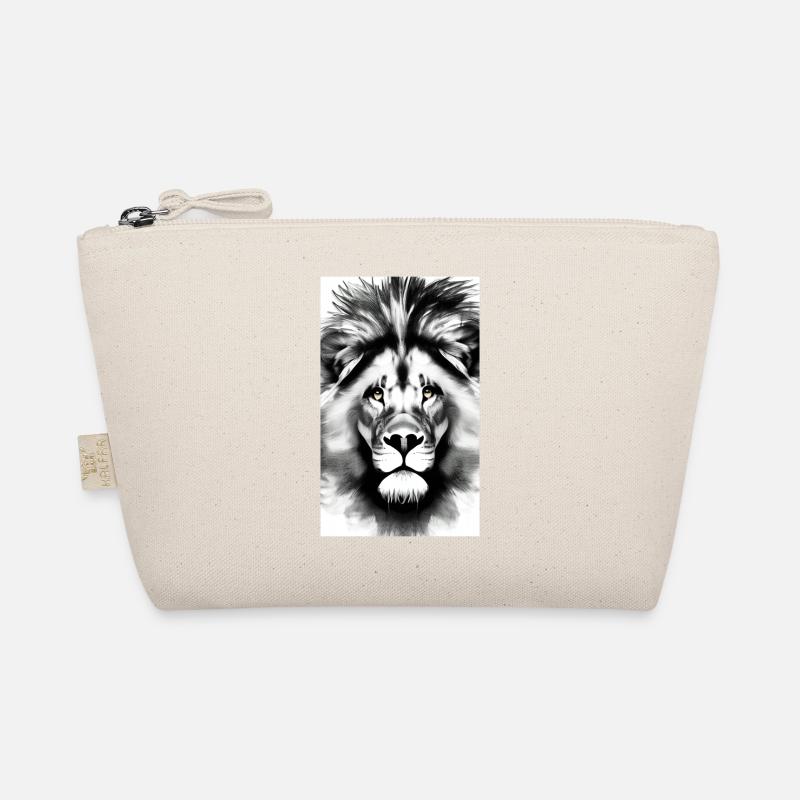 Lion Black and White Organic Pouch