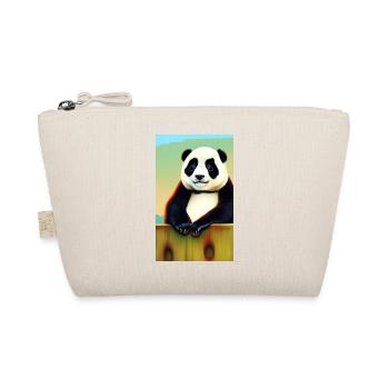 Panda cooles Porträt Zeichnung Nahaufnahme cool süß - Bio-Täschchen - Natur - Vorne