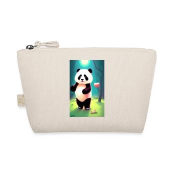 Panda cooles Porträt Zeichnung Nahaufnahme cool süß - Bio-Täschchen - Natur - Vorne