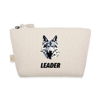 Wolfskopf mit Leader Schriftzug - Bio-Täschchen - Natur - Vorne