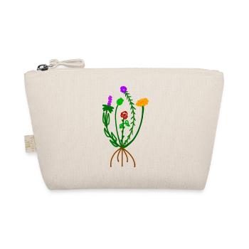 Akzente Blumen/ fine line Bunt - Bio-Täschchen - Natur - Vorne