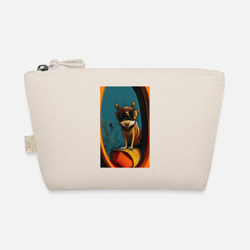 Cool Comic Portrait of a wild red squirrel nuts Organic Pouch