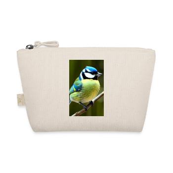 Cool Comic Portrait of a blue tit majestic - Organic Pouch - nature - Front