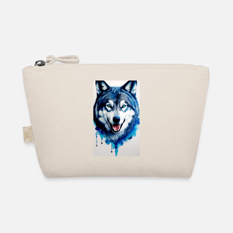 blauer Wolf - Bio-Täschchen - Natur