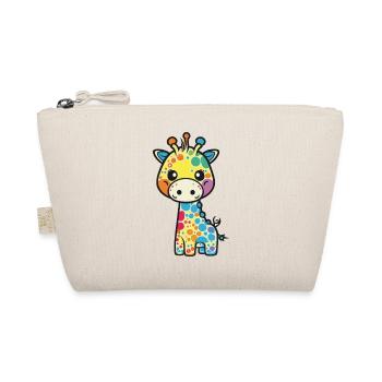 Kawaii Cute Happy Colorful Giraffe - Organic Pouch - nature - Front