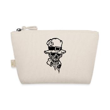 Creepy skull Happy St. Patrick's day - Organic Pouch - nature - Front