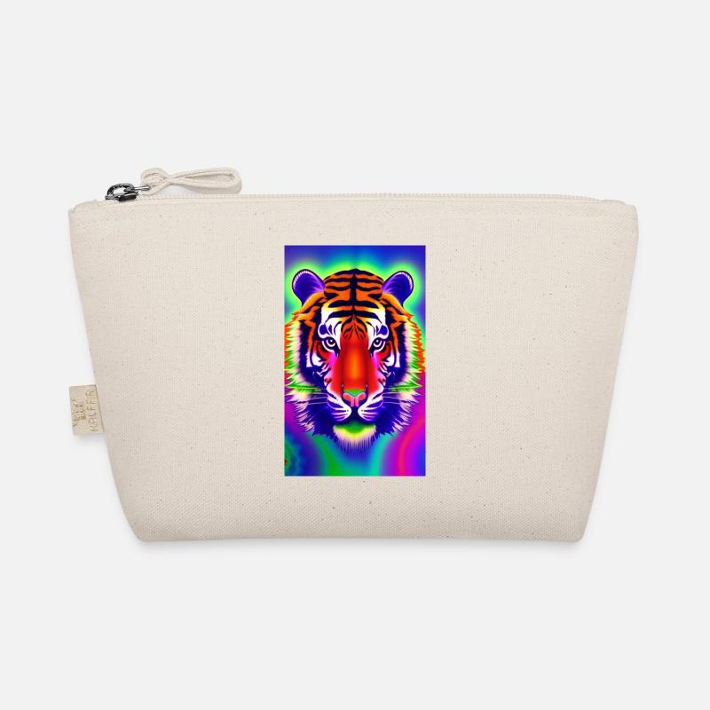 Psychedelischer Tiger - Bio-Täschchen - Natur