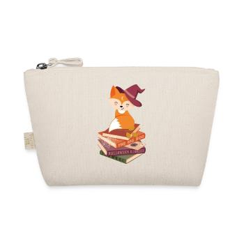 Fuchs auf Halloween-Bücherstapel - Bio-Täschchen - Natur - Vorne