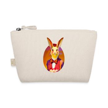 Bunny with bow - Organic Pouch - nature - Front
