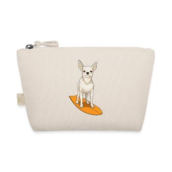 Chihuahua Surfing Surfboard Summer - Organic Pouch - nature - Front