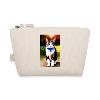 Domestic short haired cat waits for you - Organic Pouch - nature - Front