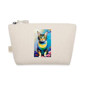 Domestic short haired cat with flowers - Organic Pouch - nature - Front