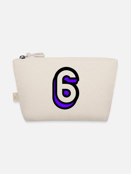 6 YEARS. 6th ANNIVERSARY. BIRTHDAY 6 YEARS. 6 - Organic Pouch - nature - Front