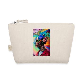 ARTWORK Flower Skull Head Guy - Organic Pouch - nature - Front