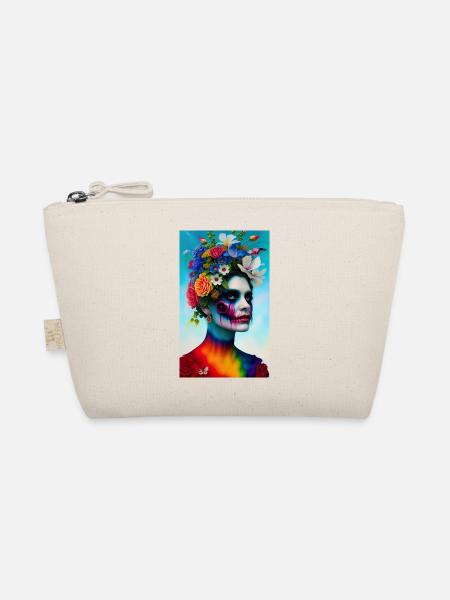 ARTWORK Flower Head Rainbow - Organic Pouch - nature - Front