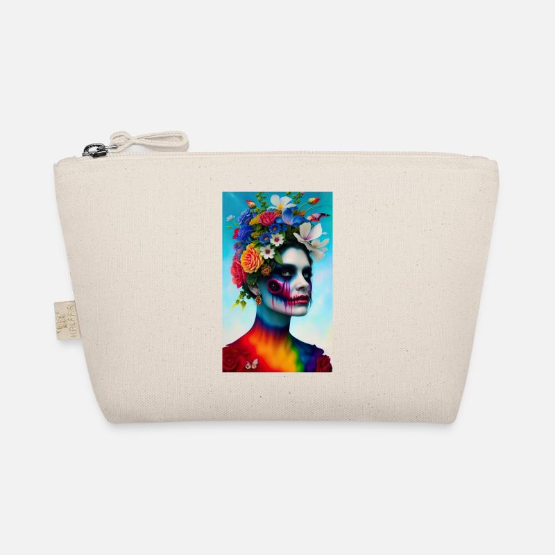 ARTWORK Flower Head Rainbow Bio-Täschchen