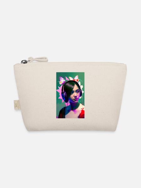 ARTWORK Headphones Girl Lea - Organic Pouch - nature - Front