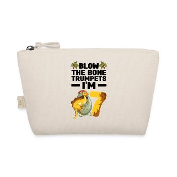 Children's birthday dinosaur - Organic Pouch - nature - Front