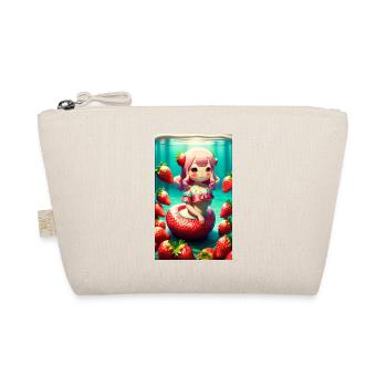 Kawaii Mermaid in a Strawberry Ocean - Organic Pouch - nature - Front