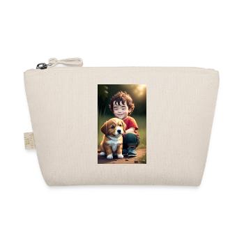 Garçon heureux avec un chiot - Trousse biologique - nature - Devant
