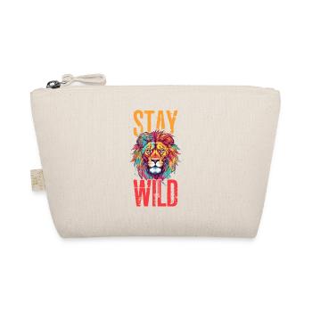 Lion Stay Wild Lion Head Predator Colorful Art - Organic Pouch - nature - Front