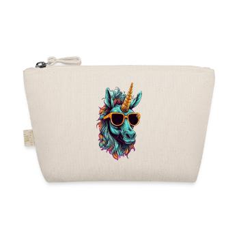 Einhorn, Sonnenbrille, Unicorn, cool, chillig - Bio-Täschchen - Natur - Vorne