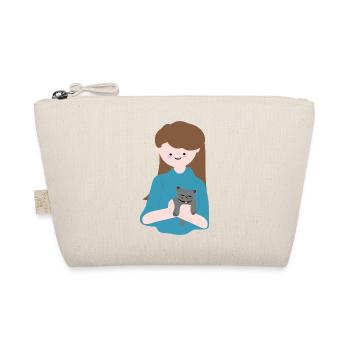 Cat sits in human palm3 - Organic Pouch - nature - Front