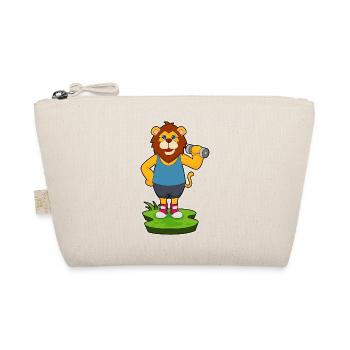 Lion Bodybuilder Dumbbell Bodybuilding - Organic Pouch - nature - Front