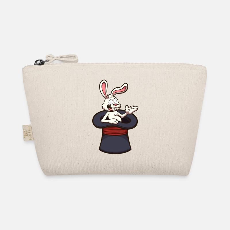 White Rabbit In Magician Hat Organic Pouch