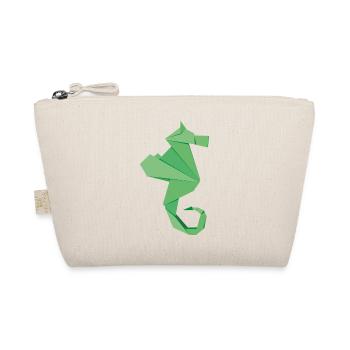 abstract seahorse badges in origami style - Organic Pouch - nature - Front