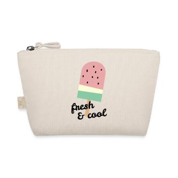 Wassermelonen Eis am Stiel mit Spruch fresh & cool - Bio-Täschchen - Natur - Vorne