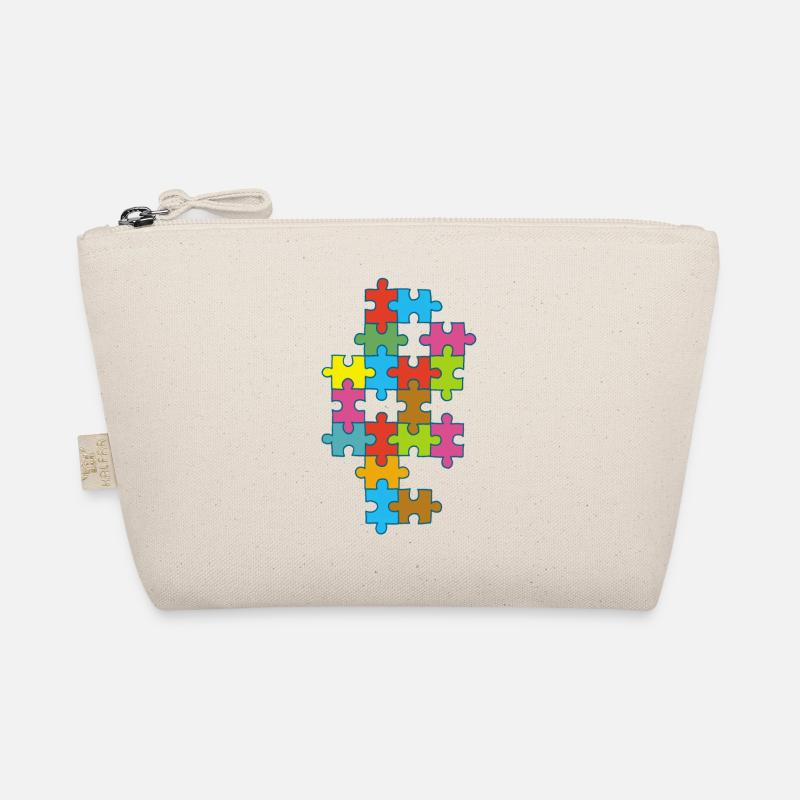 Multicolored incomplete puzzle Organic Pouch