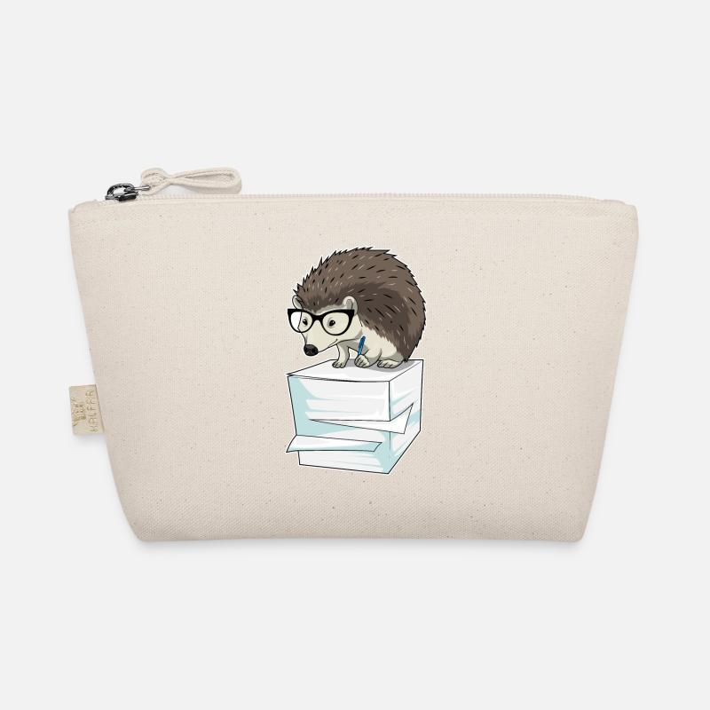 Hedgehog secretary stack of papers Organic Pouch