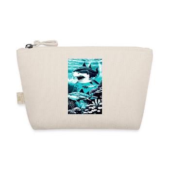 Hai | Weißer Hai | Meerestier | Fisch - Bio-Täschchen - Natur - Vorne