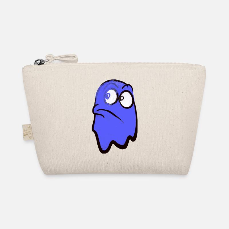 Funny grim-looking ghost in blue Organic Pouch