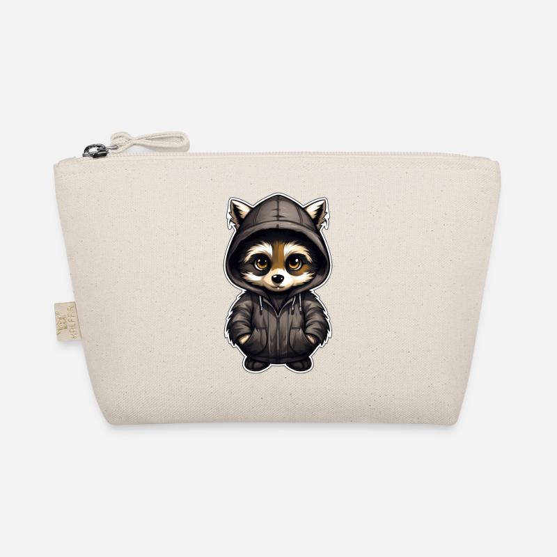 Cooler Waschbär in Freizeitkleidung - Bio-Täschchen - Natur