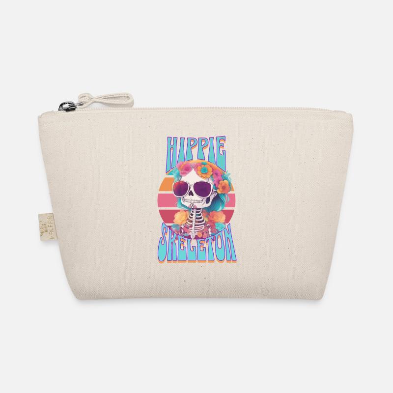hippie skeleton Organic Pouch