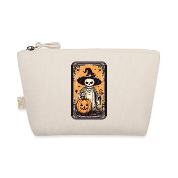 Tarot Witches Skeleton Card with Pumpkin - Organic Pouch - nature - Front