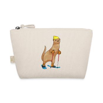 Otter Skier Ski Winter Sports - Organic Pouch - nature - Front
