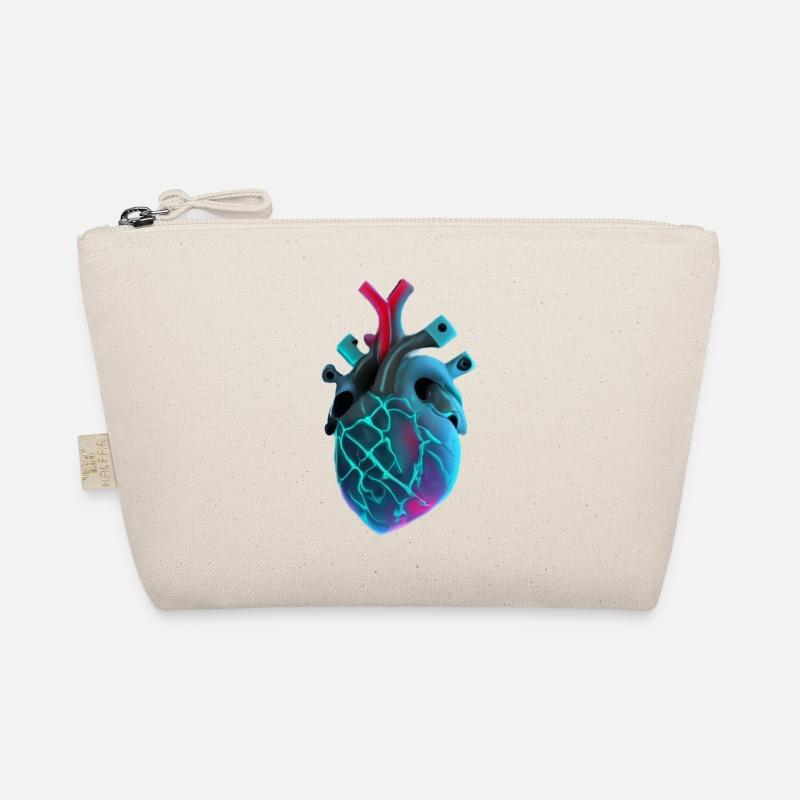 Futuristic neon human heart Organic Pouch