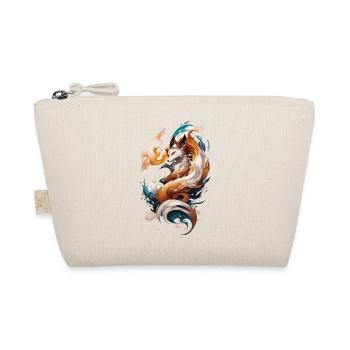 Waves of Fantasy: Elegant Japanese Kitsune Fox - Organic Pouch - nature - Front