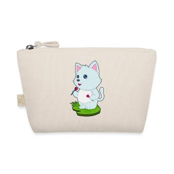 Katze Dart Dartpfeil - Bio-Täschchen - Natur - Vorne