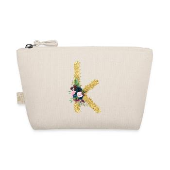 Letter k gold floral - Organic Pouch - nature - Front