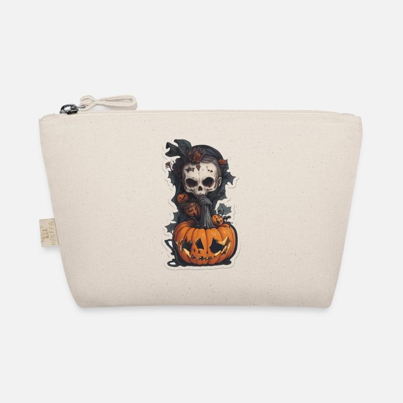 Helloween Kürbis Hexe - Bio-Täschchen - Natur